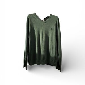 Chaps Olive V-Neck Men's Sweater